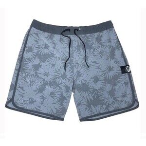 IPD Men’s Board Shorts Surf Trunks Tropics Slate Gray Unlined Nice Large 7” NEW